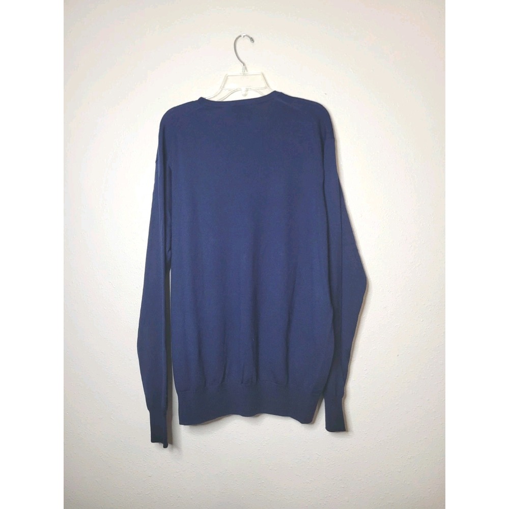 Peter Millar Sweater Mens XL Navy Blue V Neck Knit Pullover Lightweight Adult - Picture 3 of 12